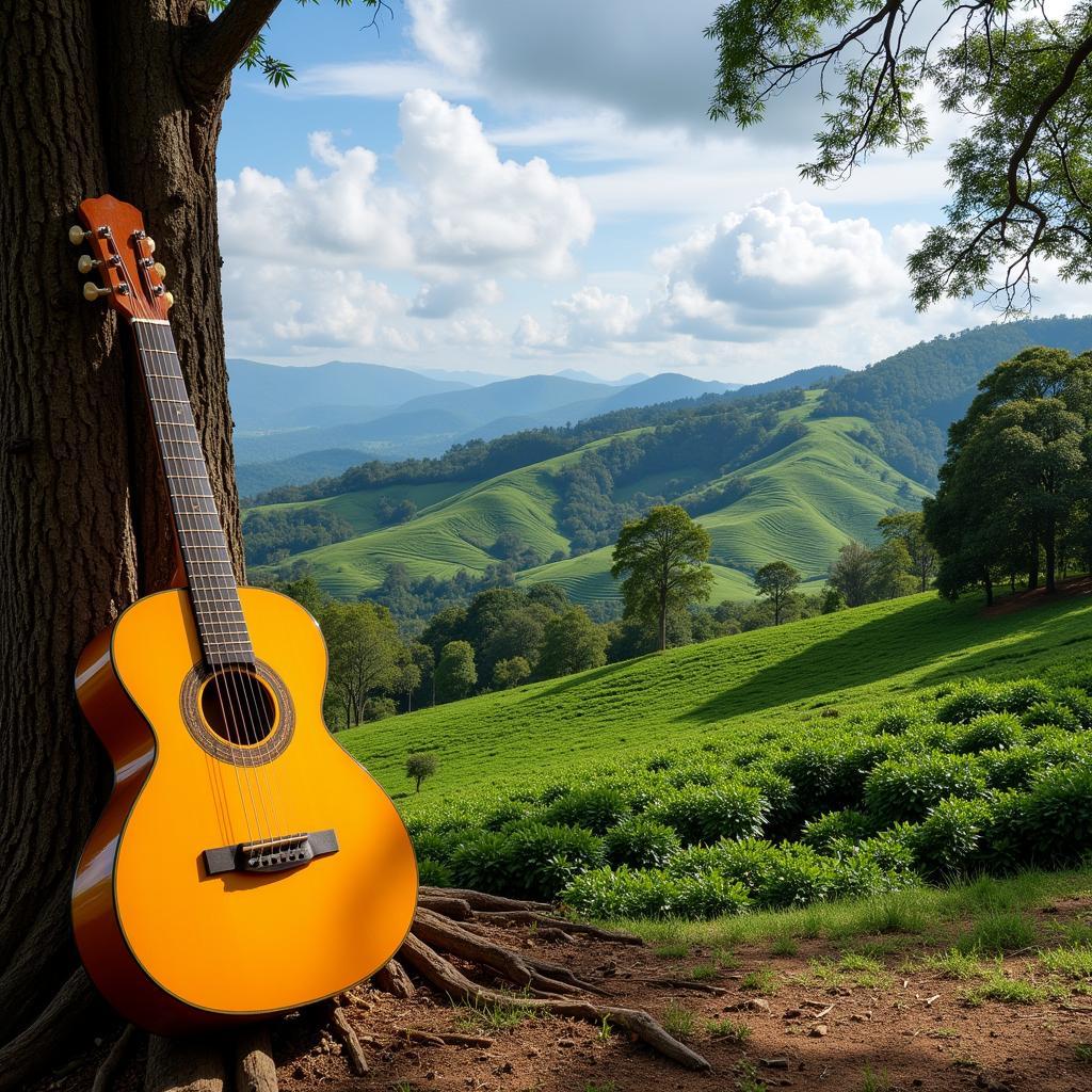 Coorg Landscape with Spanish Guitar