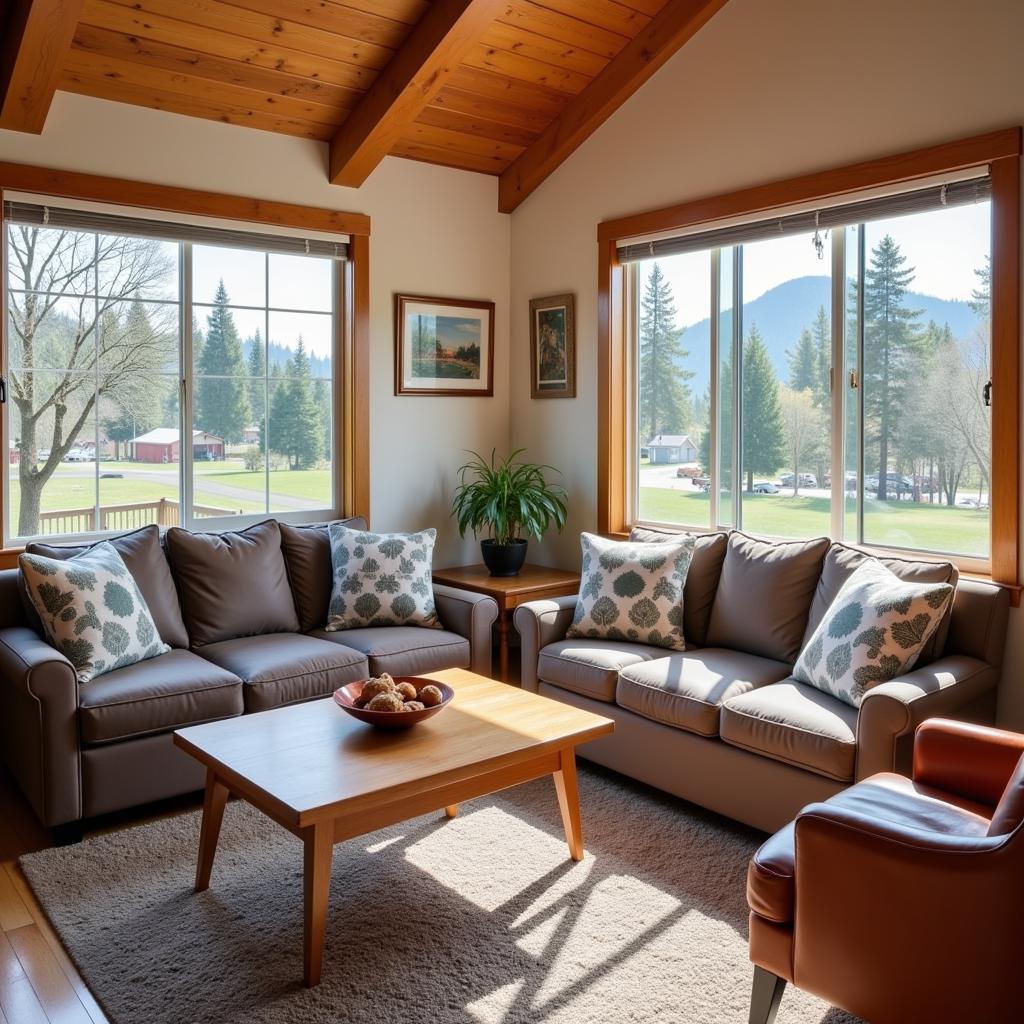 Cozy living room in a Courtenay BC homestay