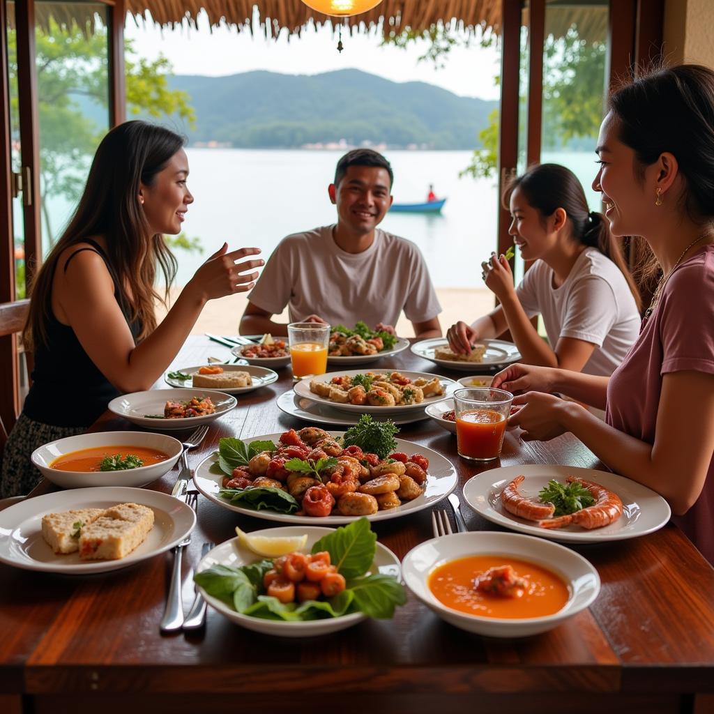 Sharing a meal with a local family on Cu Lao Cham