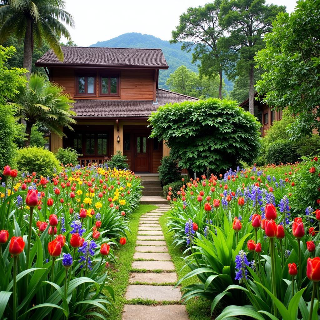 Beautiful Garden at a Da Lat Homestay