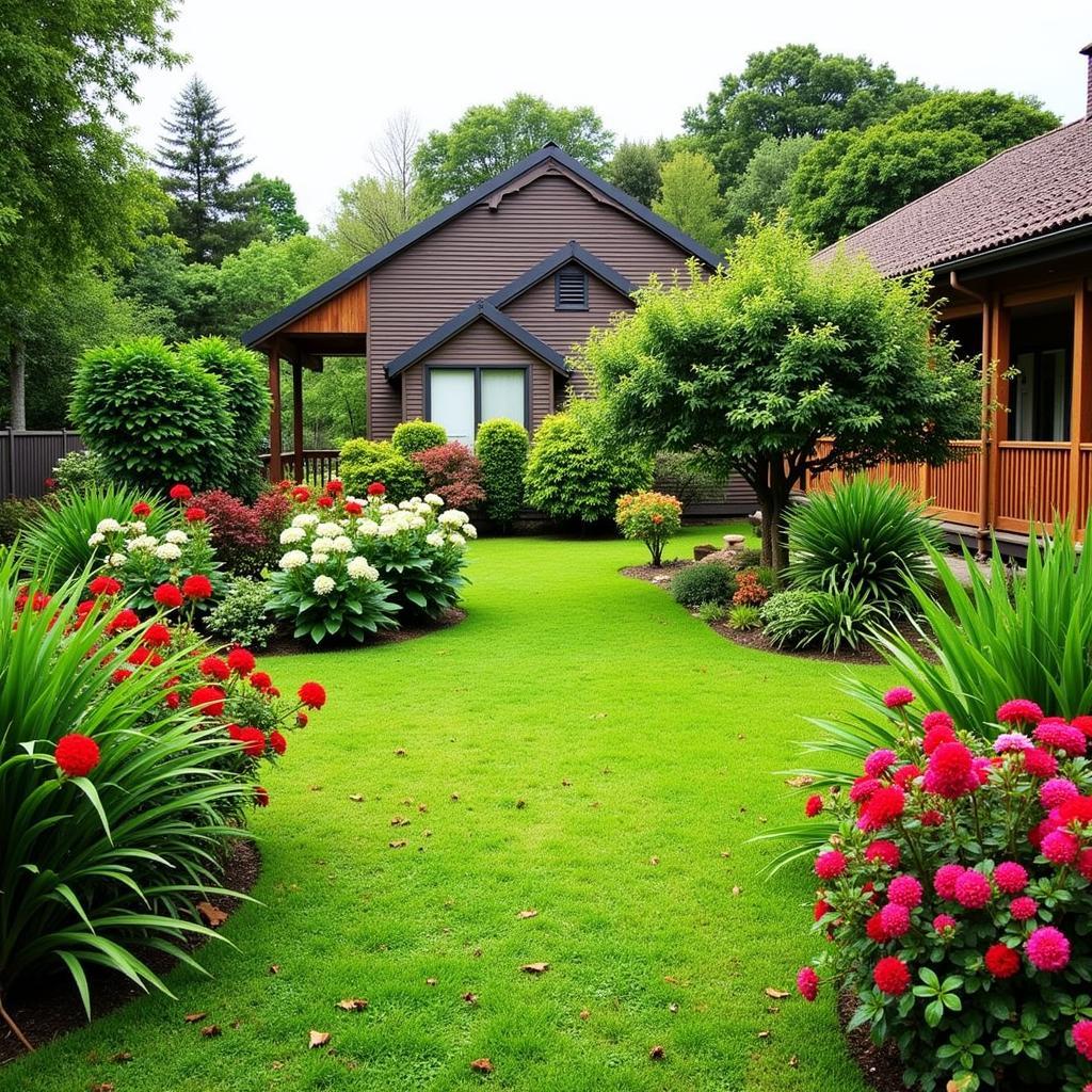 Beautiful garden in a Da Lat homestay