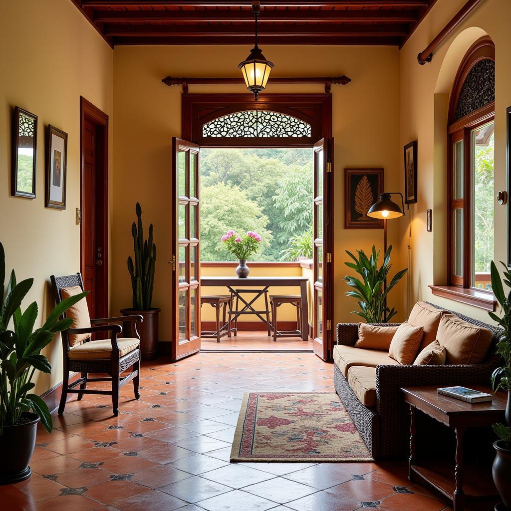 Da Lat homestay showcasing Spanish interior decor elements