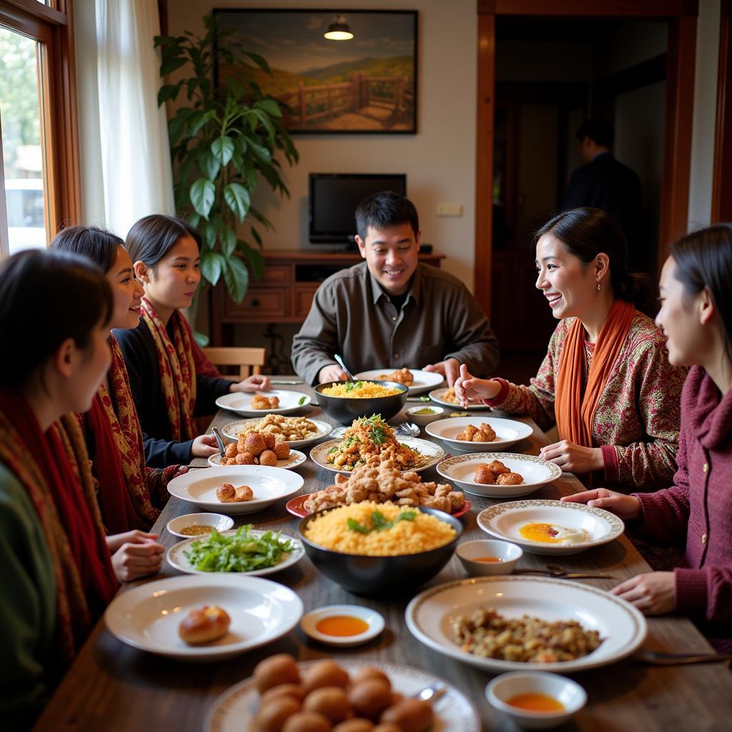 Darap Village Homestay Family Meal