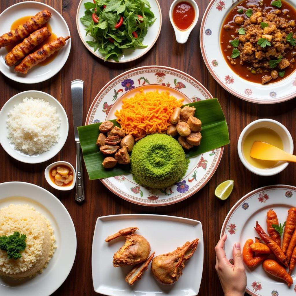 Spread of Authentic Malaysian Dishes