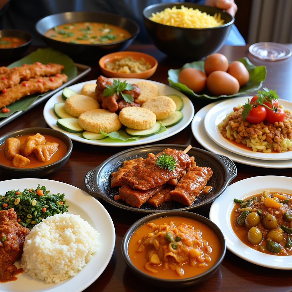 Delicious Malaysian Meal Prepared by a Homestay Host