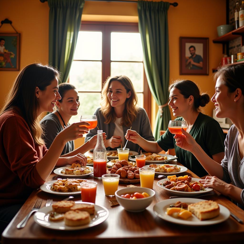 Family Meal at a Devigiri Homestay