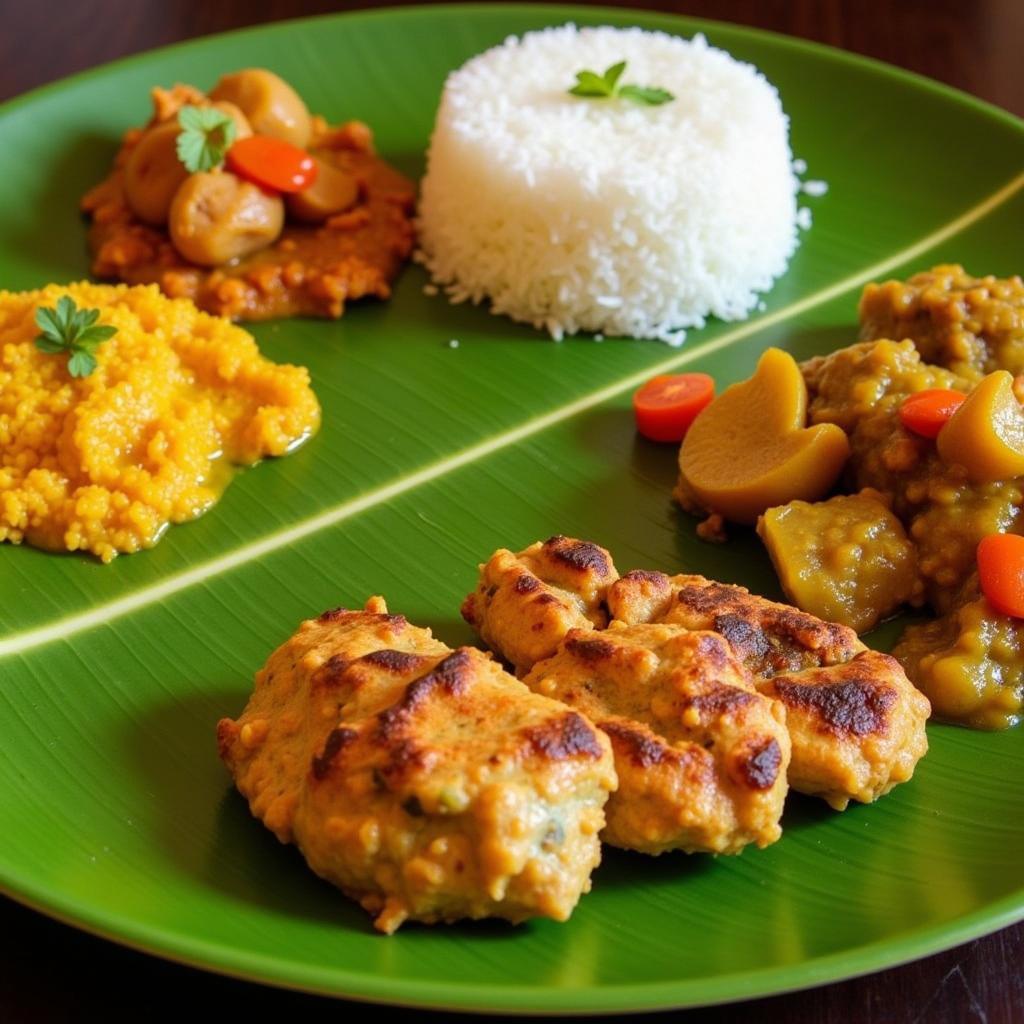 Traditional Kerala Meal at Dhanusri Homestay