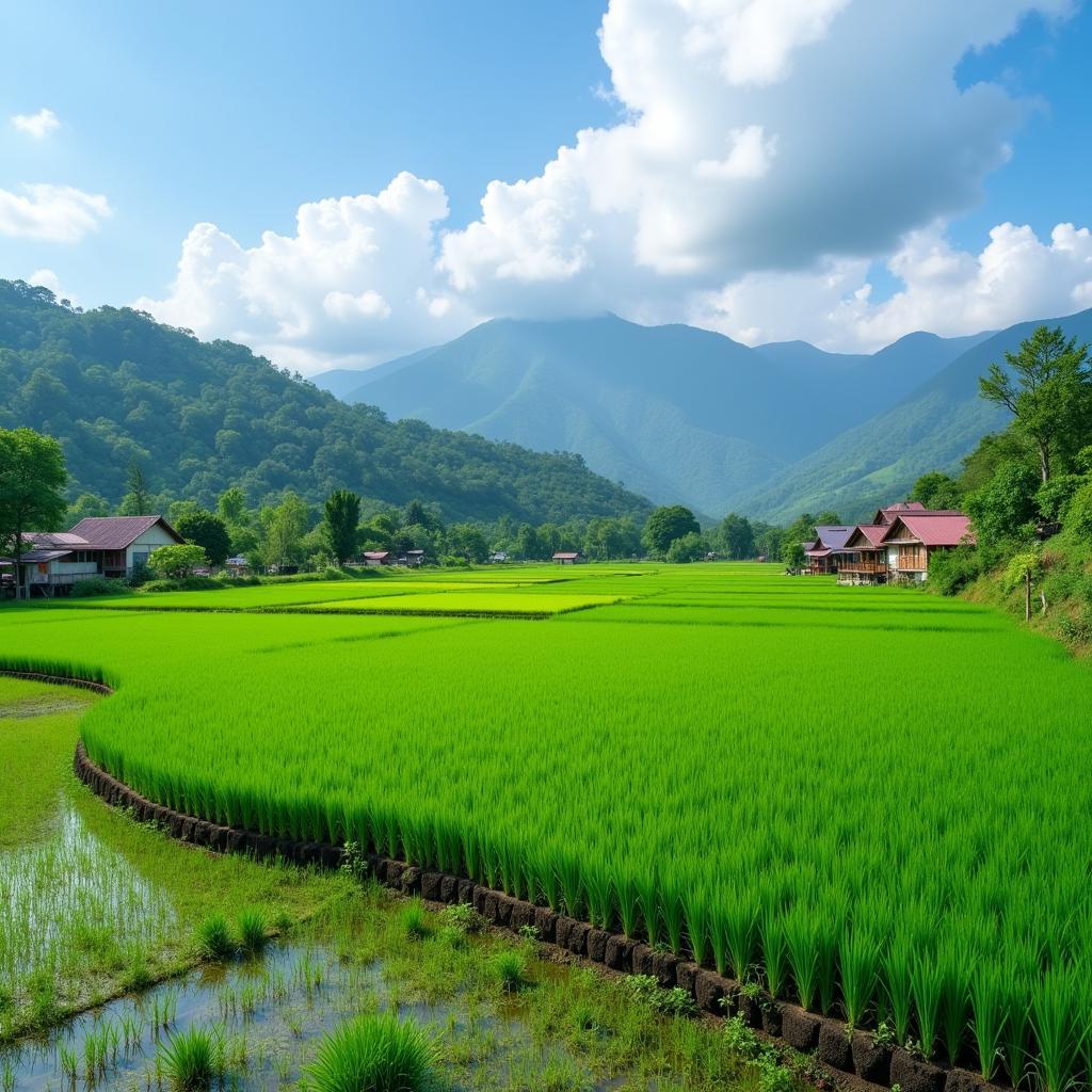 Dien Bien Rice Paddies and Stilt Houses