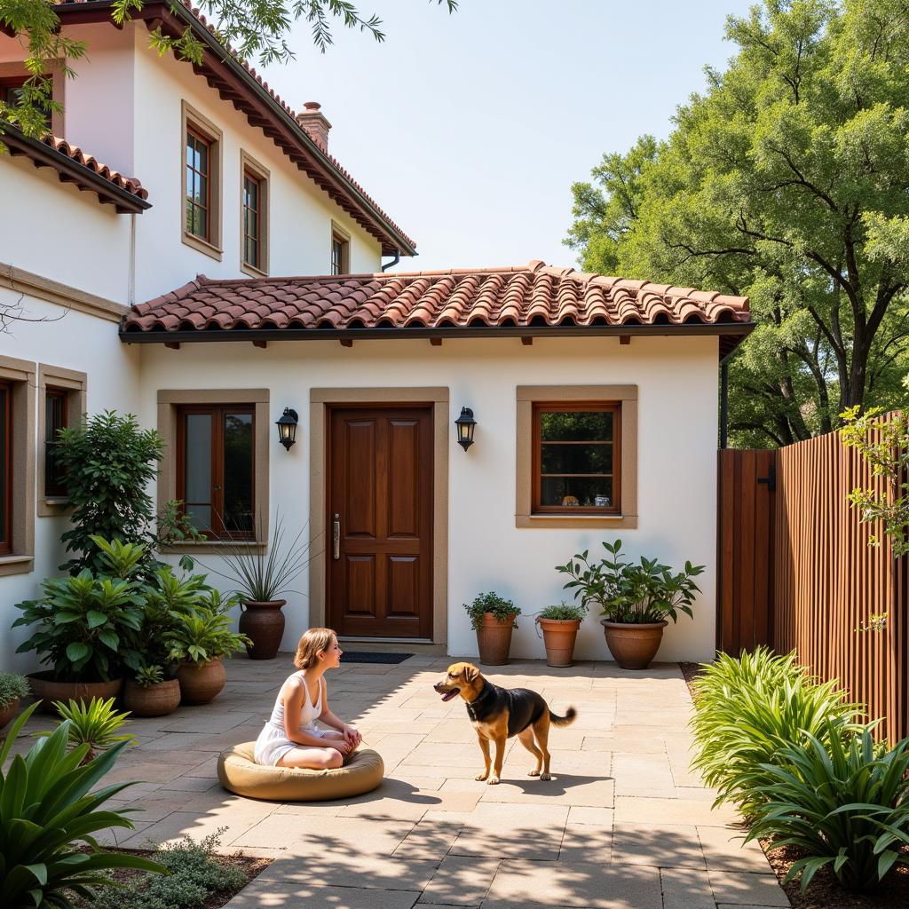 Dog-friendly homestay in Spain with a happy dog and owner