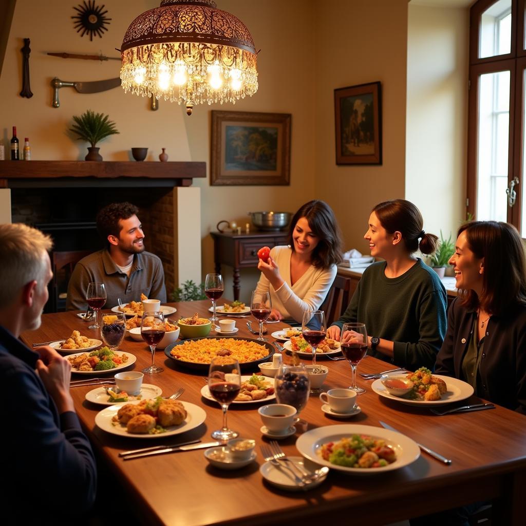 Authentic Spanish Family Dinner during a Don Quijote Homestay