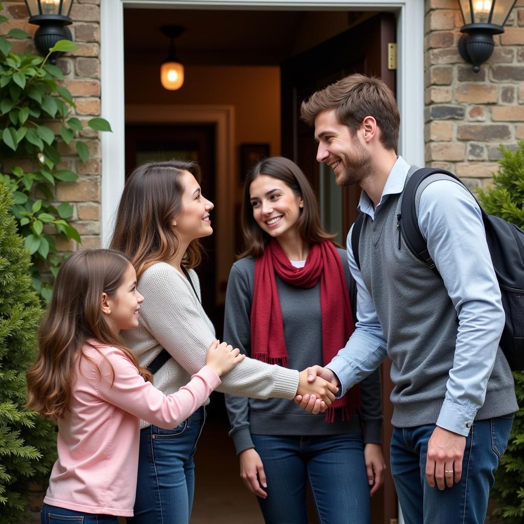 A warm Dublin family welcomes a student into their home for a homestay experience.