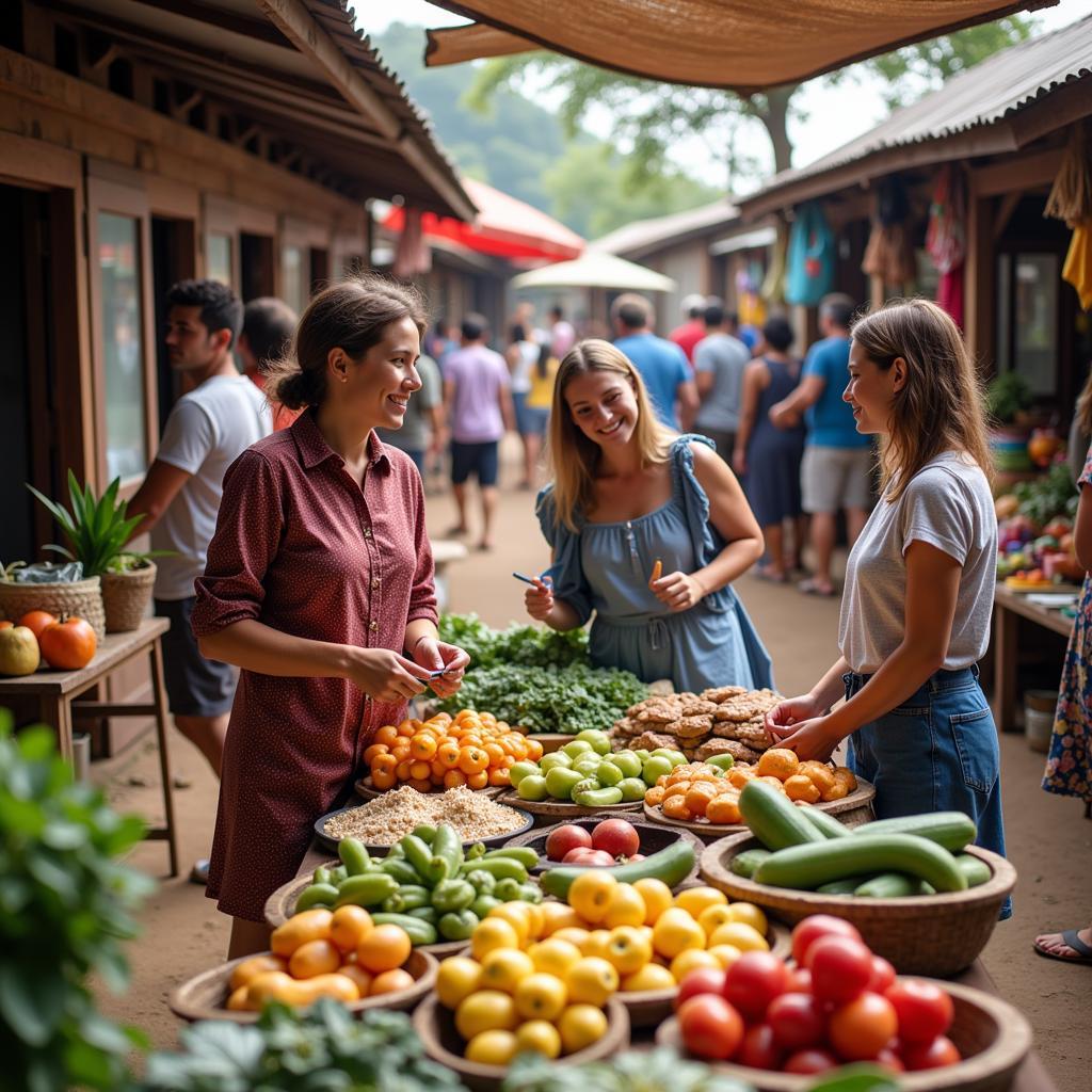 Exploring the Local Market in Duranville with Host Family