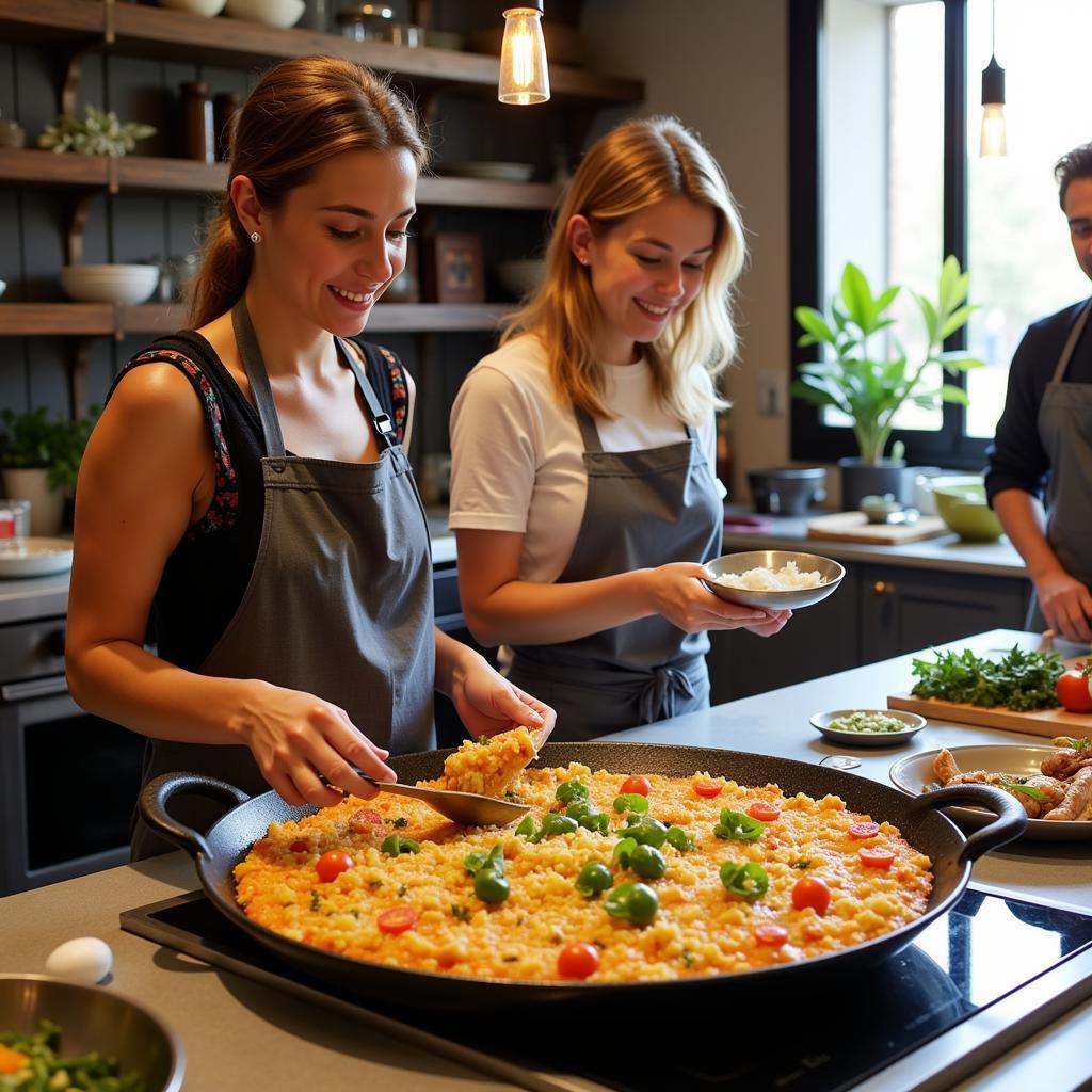 Enjoying Paella Cooking Class in Valencia