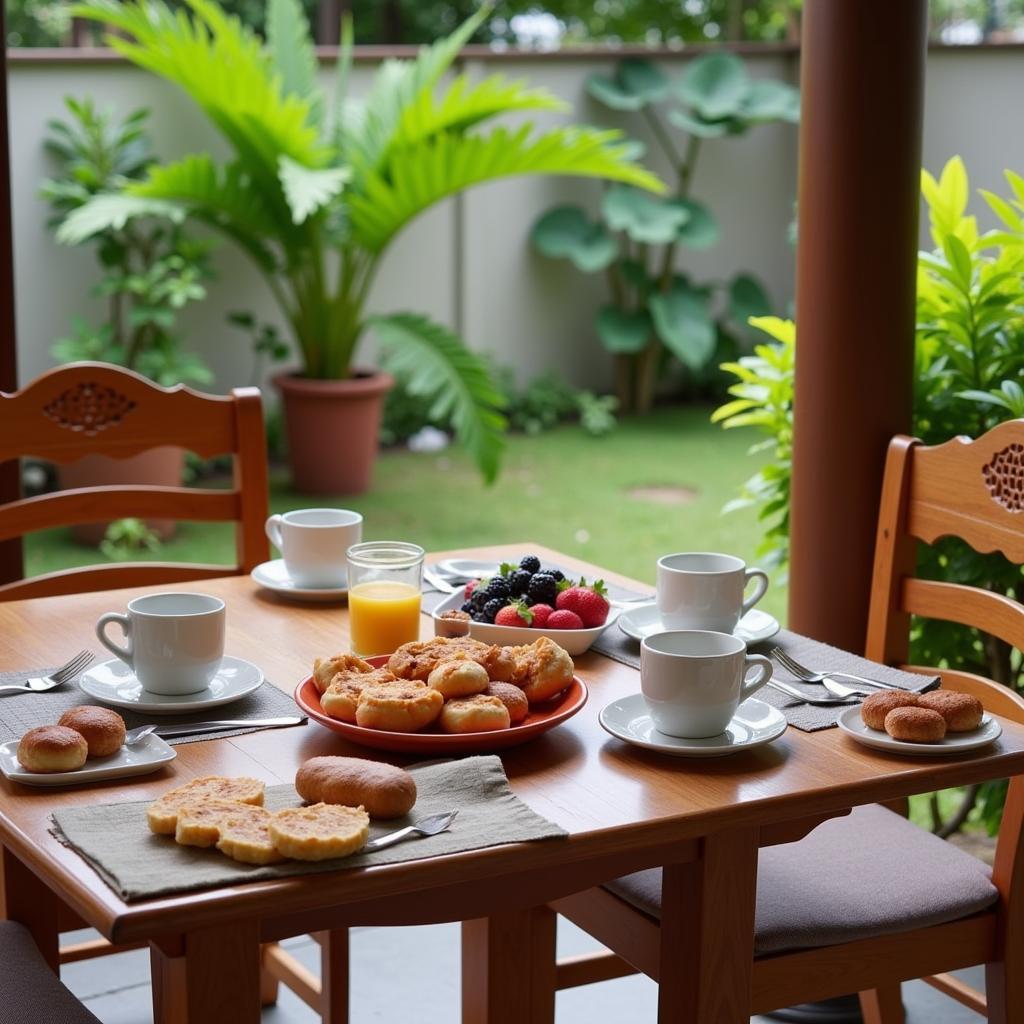 Enjoying a Spanish-inspired breakfast in a TTDI Grove Kajang homestay