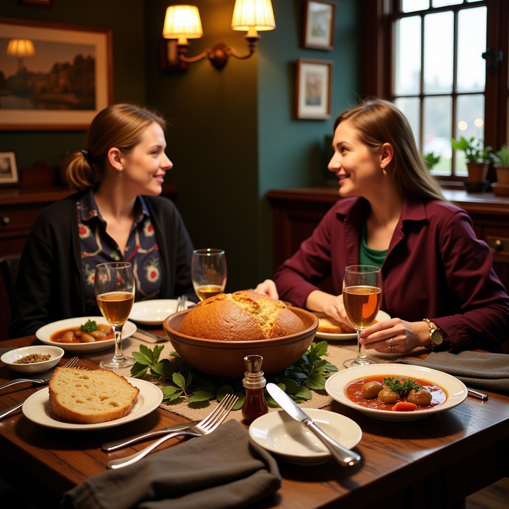 Enjoying a Traditional Irish Meal with Your Homestay Host