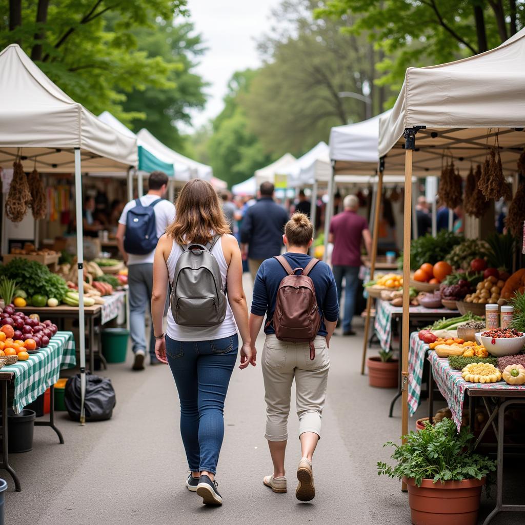 Homestay guest exploring local markets in Kitchener Waterloo