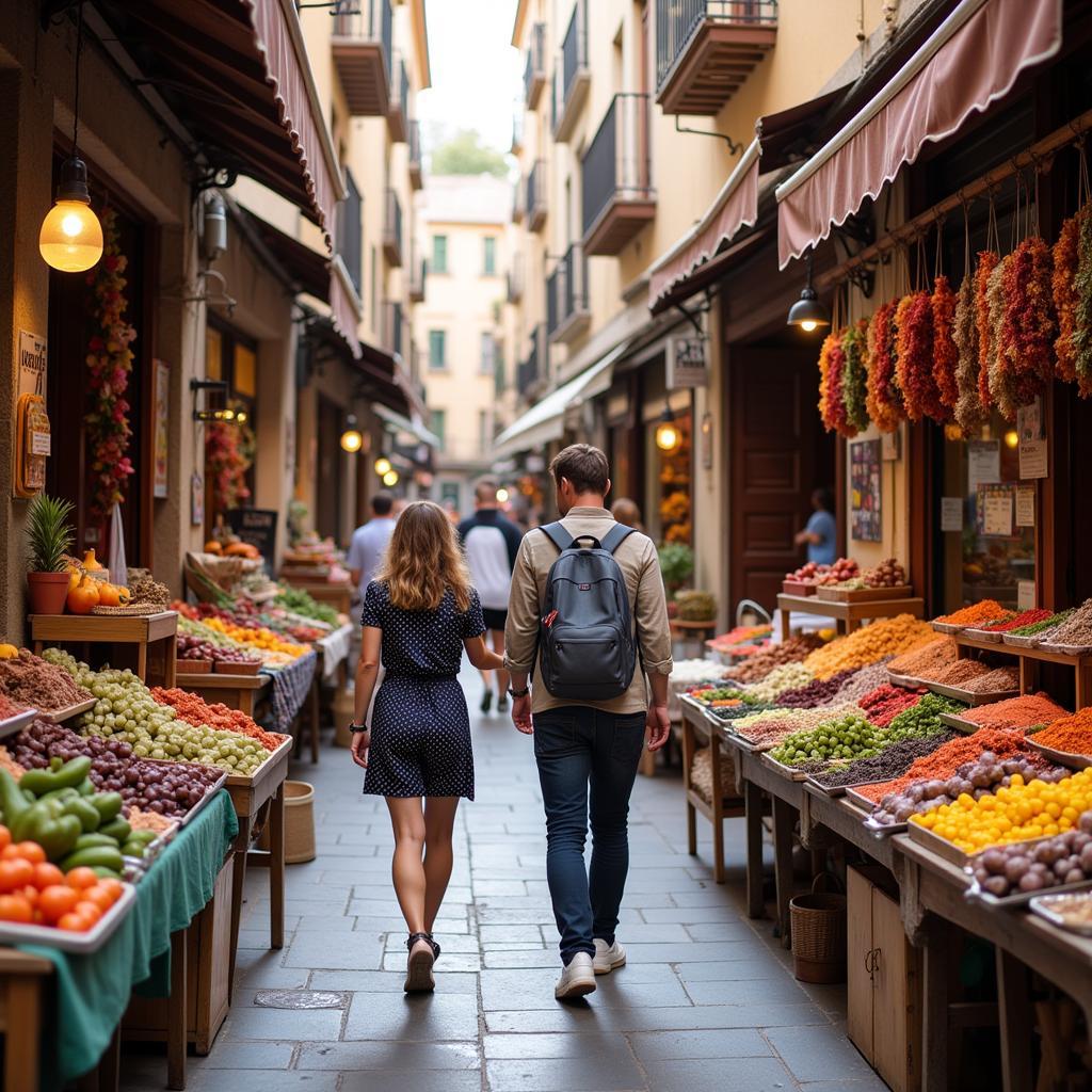 Exploring Local Markets with Host Family