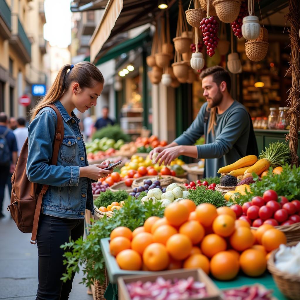 Exploring a Spanish Market with a Beaconhills Student