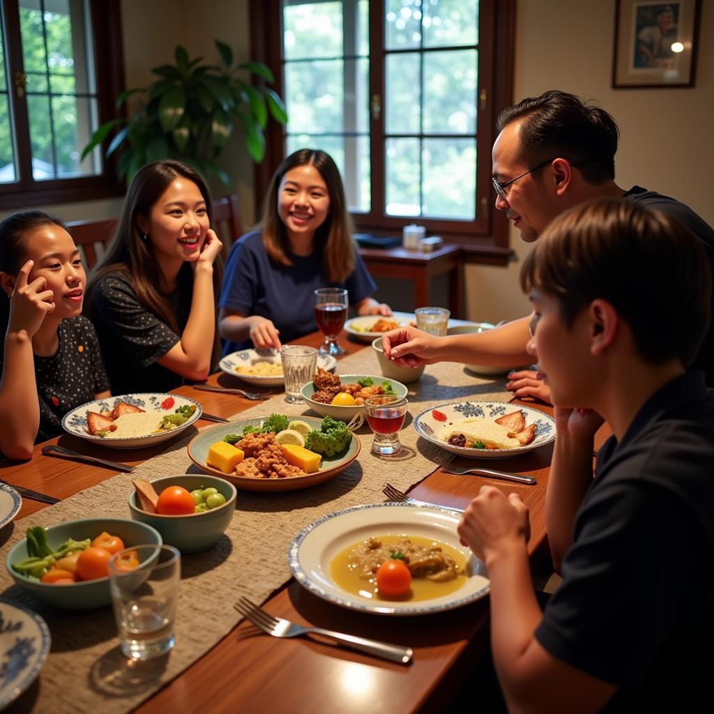 Sharing a Family Dinner at an Indonesian Homestay in Kemang