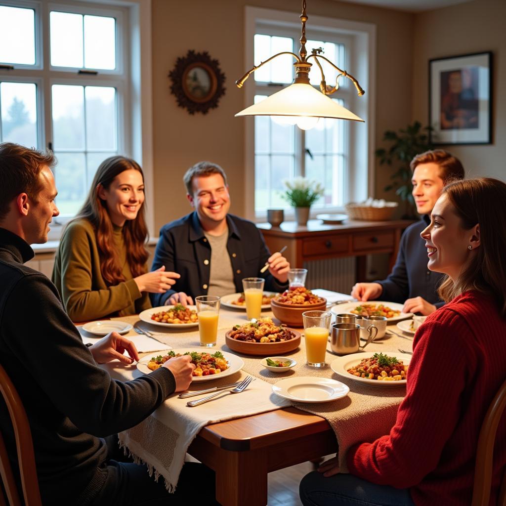 Enjoying a Finnish Meal with a Host Family