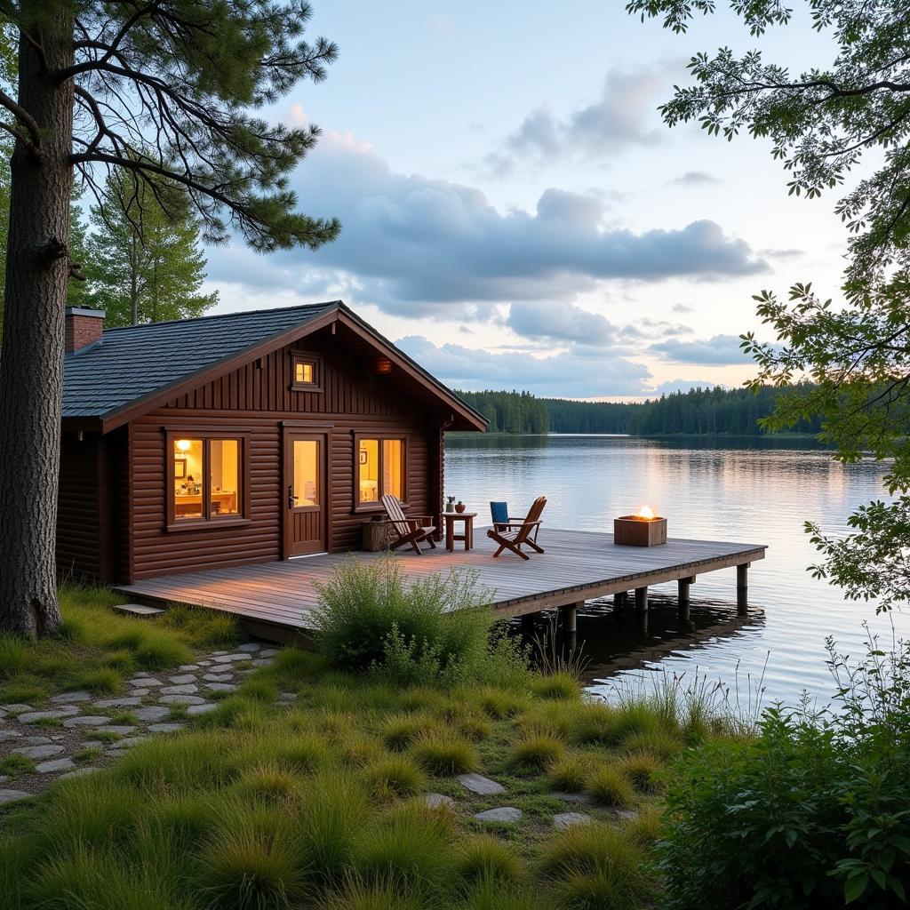 Cozy Lakeside Cabin Homestay in Finland