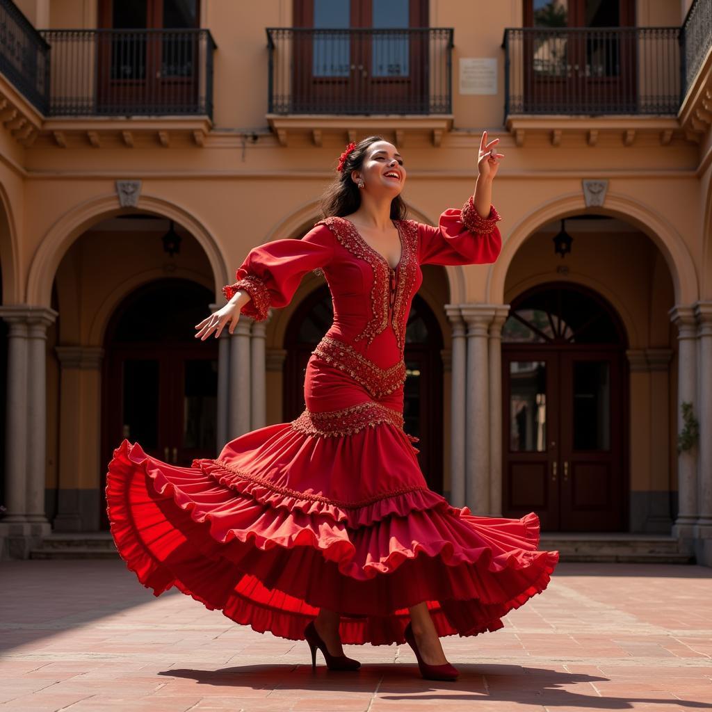 Flamenco dancer performing in Seville