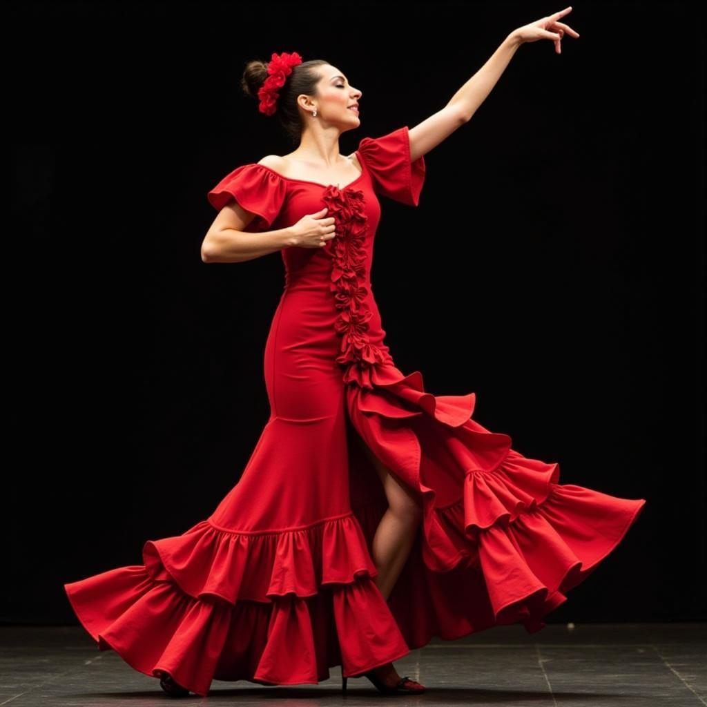 A captivating image of a flamenco dancer performing, representing the vibrant cultural experiences accessible through a homestay in Spain with me Stay in Spain.