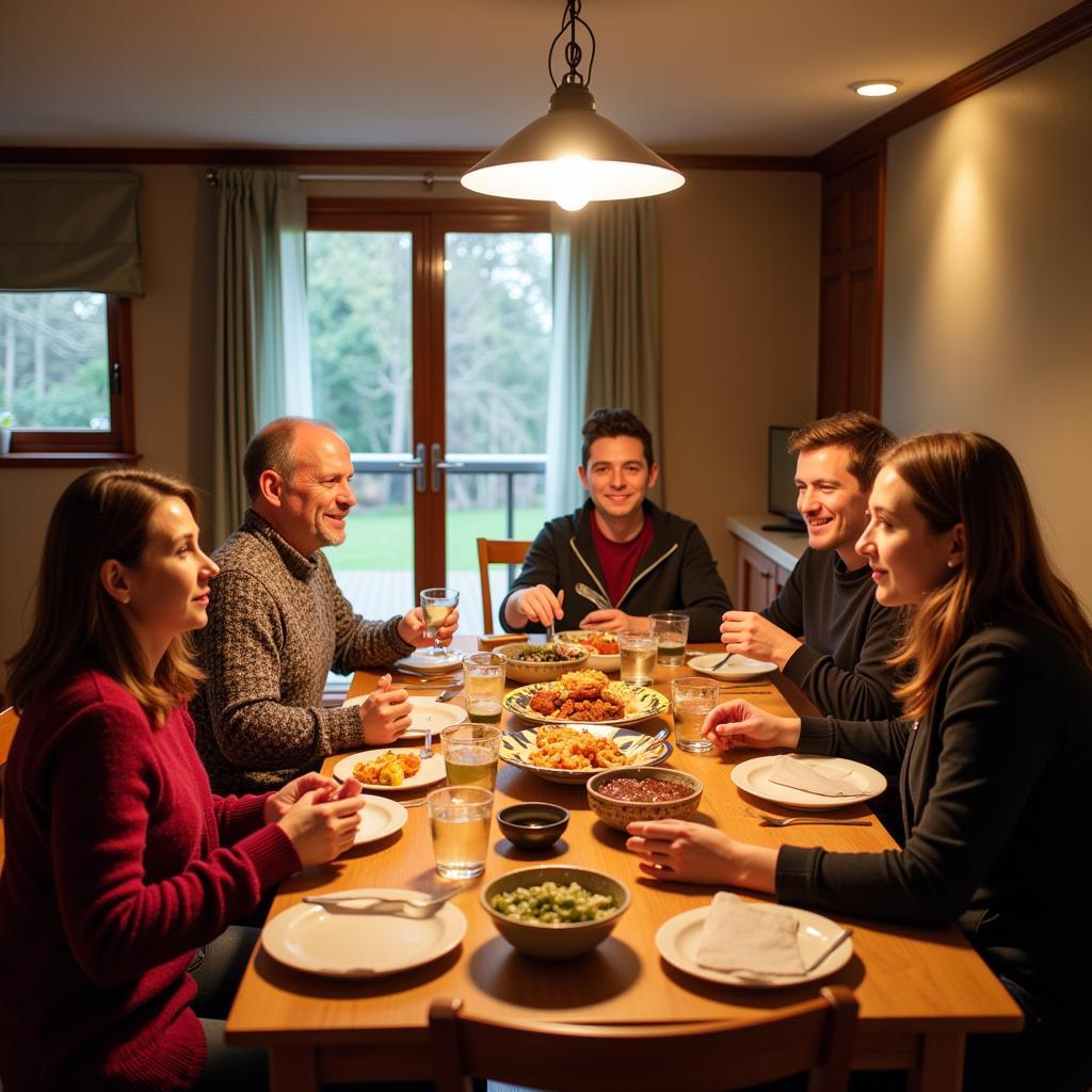 Family Dinner at a Flaxmere Homestay