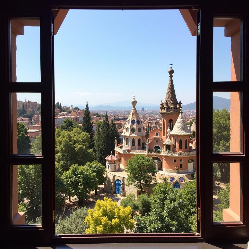 View of Gaudi's architecture from a Barcelona homestay