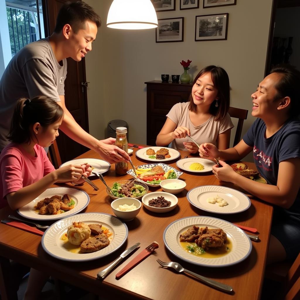 Family Dinner at a Gelugor Homestay