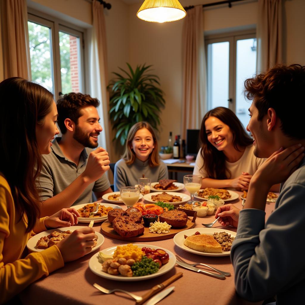 Enjoying a Traditional Spanish Meal with a Local Family