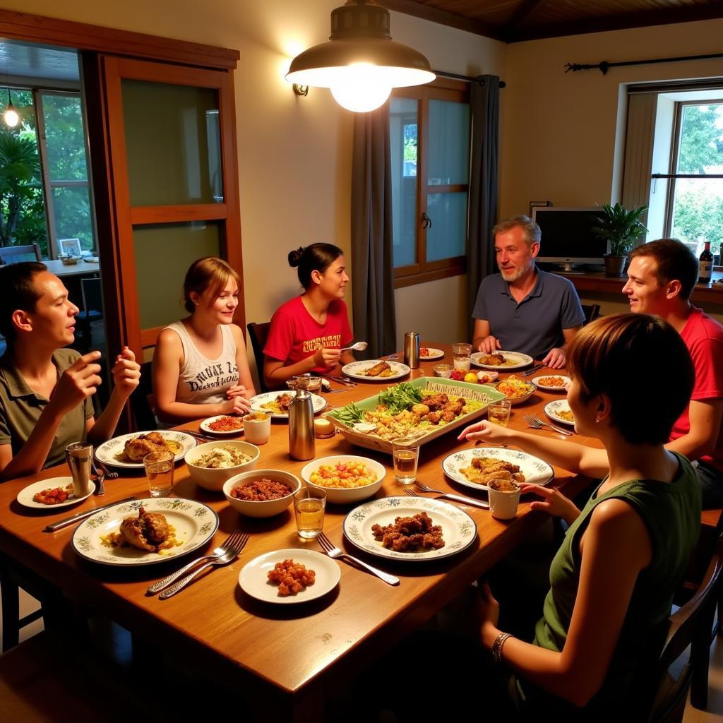 Family dinner at a Goa homestay