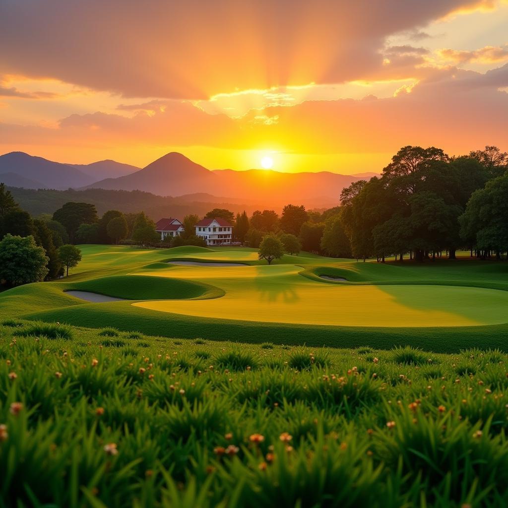 Sunrise over the Golf Course at a Chikmagalur Homestay