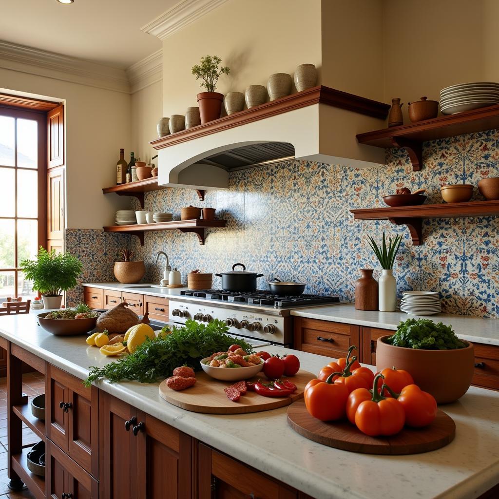 Traditional Spanish Kitchen in Gym Ravi Homestay