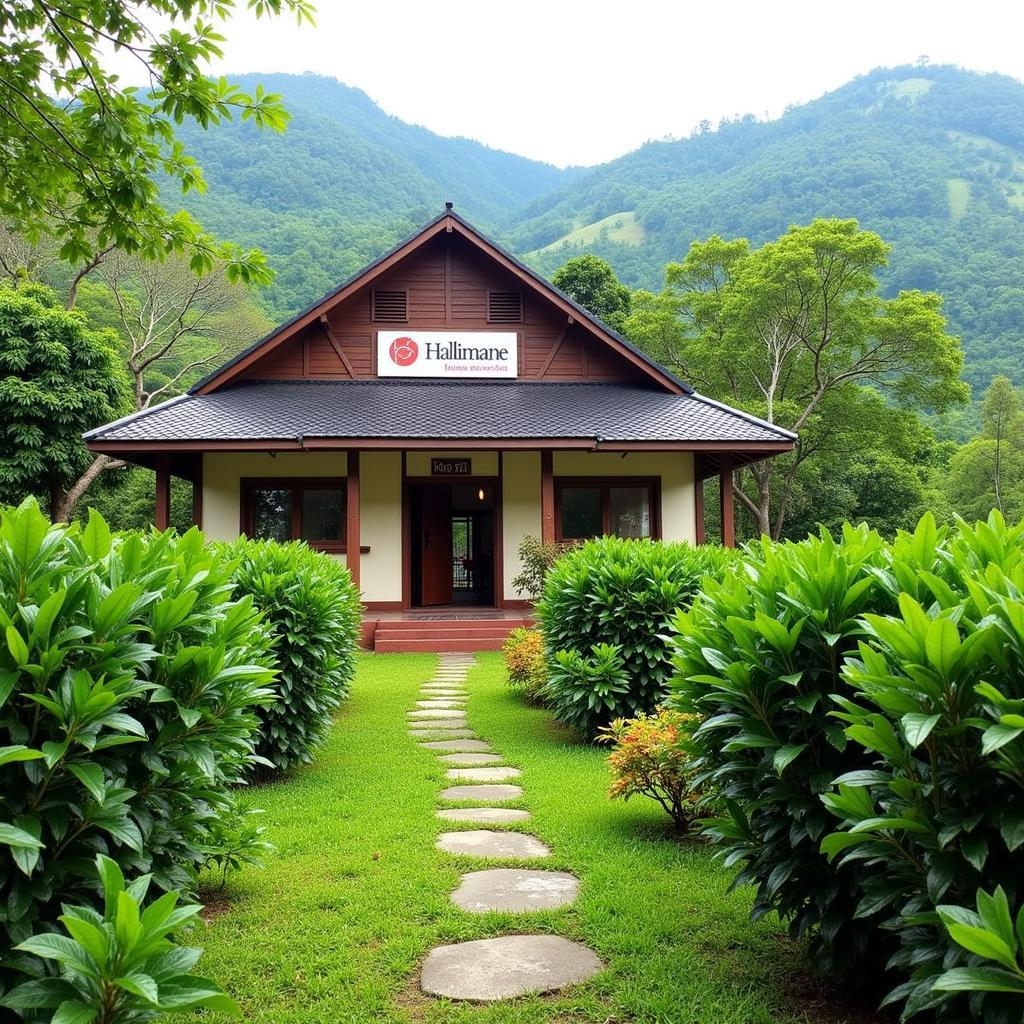 Hallimane Homestay Exterior amidst Lush Greenery