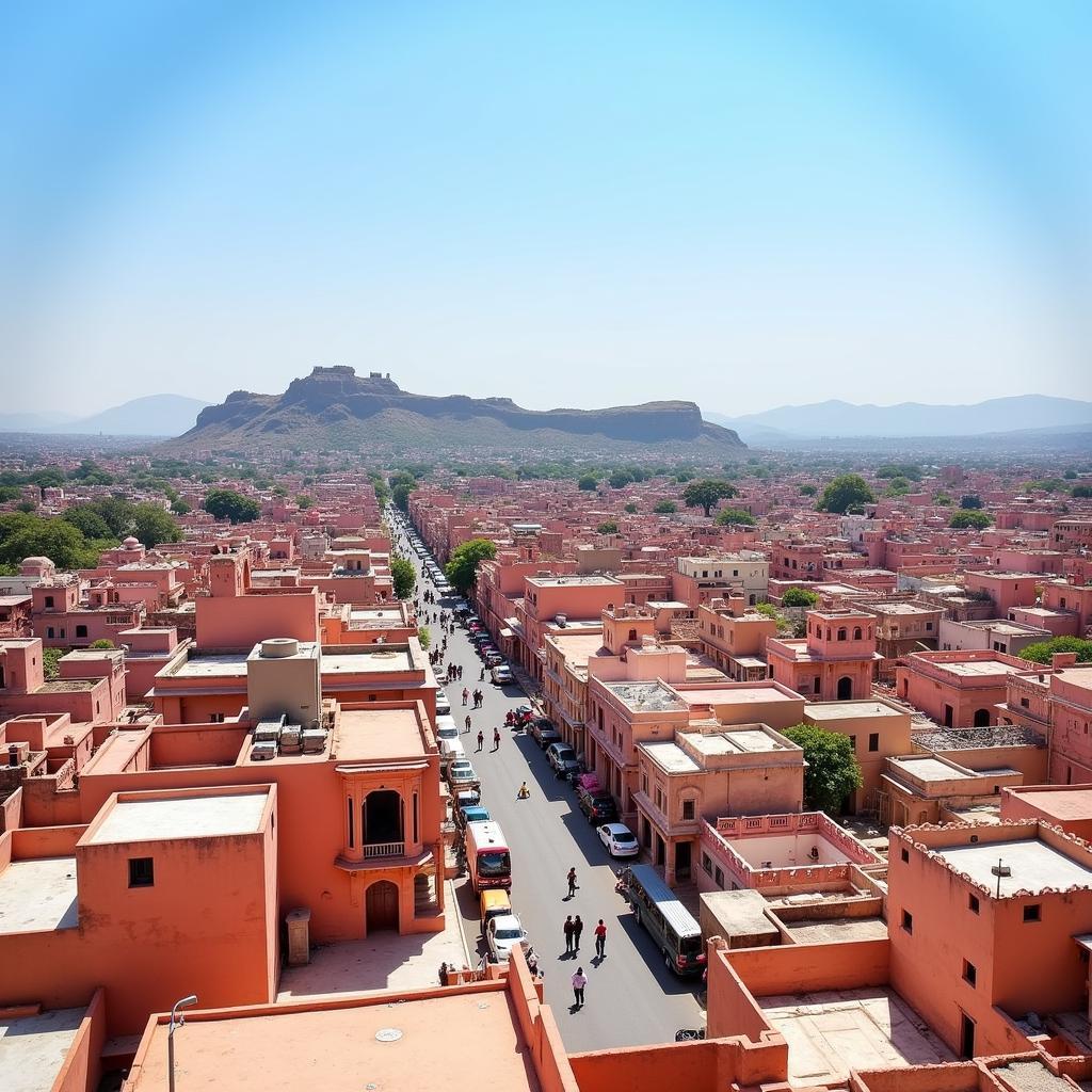 Panoramic Rooftop View of Jaipur from a Heritage Homestay