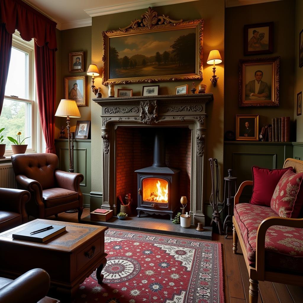 Interior view of a heritage homestay in Ooty