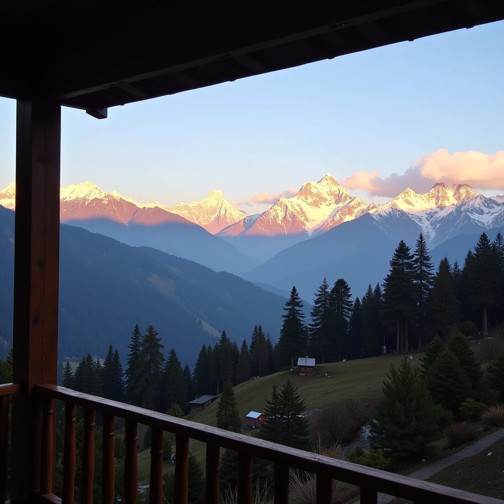 Scenic view from a homestay in Himachal Pradesh