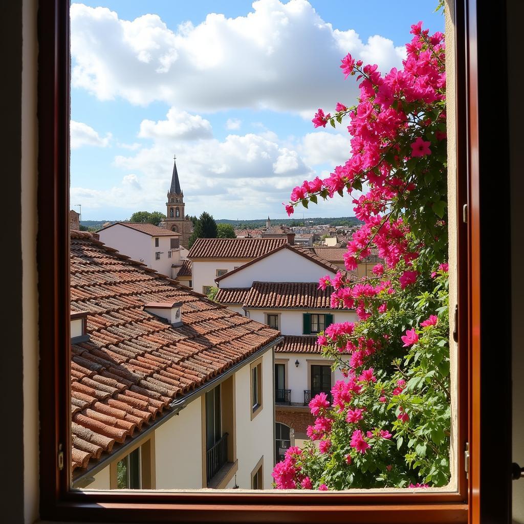 View of Historic Spanish Architecture from a Homestay