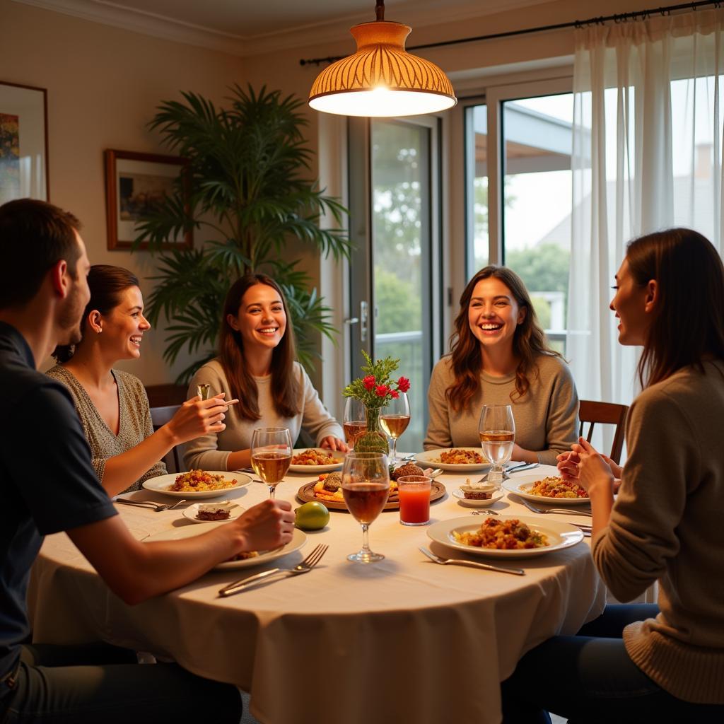 Family Dinner in an Australian Homestay