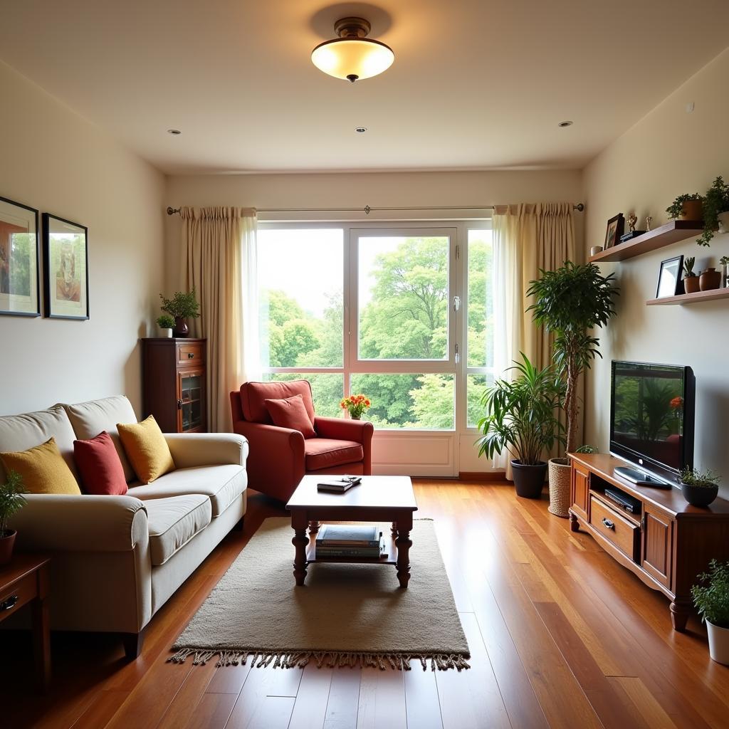 Cozy living room in a Chicago West homestay