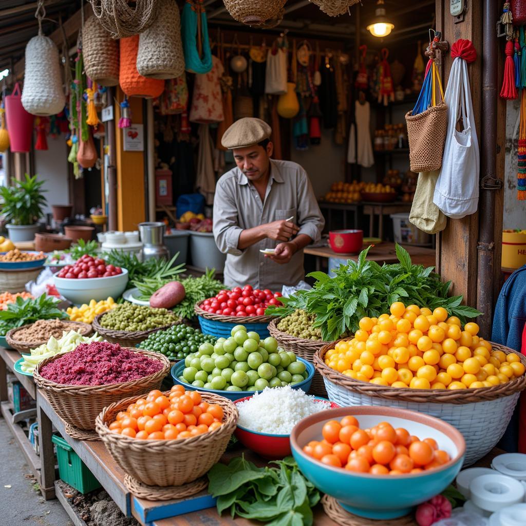 Visiting a local market near homestay in Ipoh Meru Raya