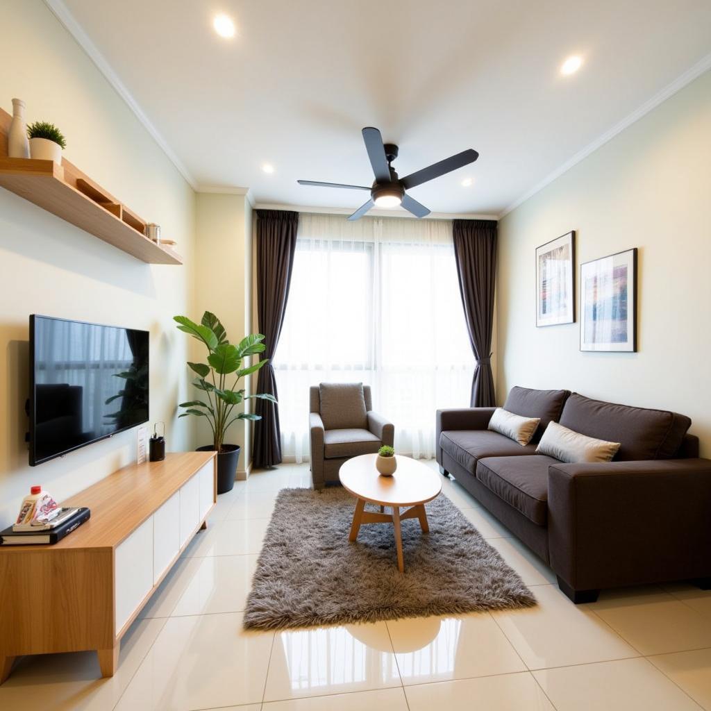 Modern and comfortable interior of a homestay in Ipoh Meru Raya