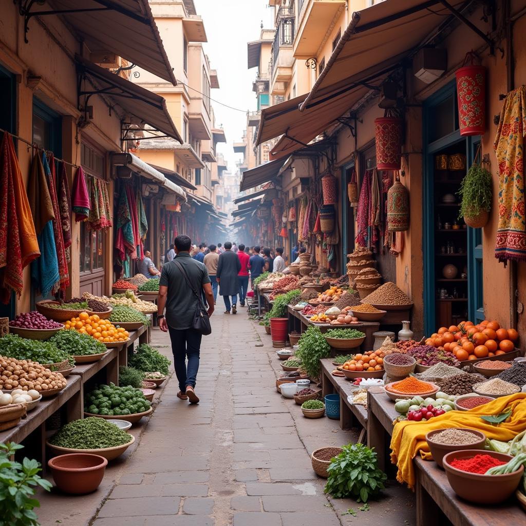 Exploring a local market near a Jaipur homestay