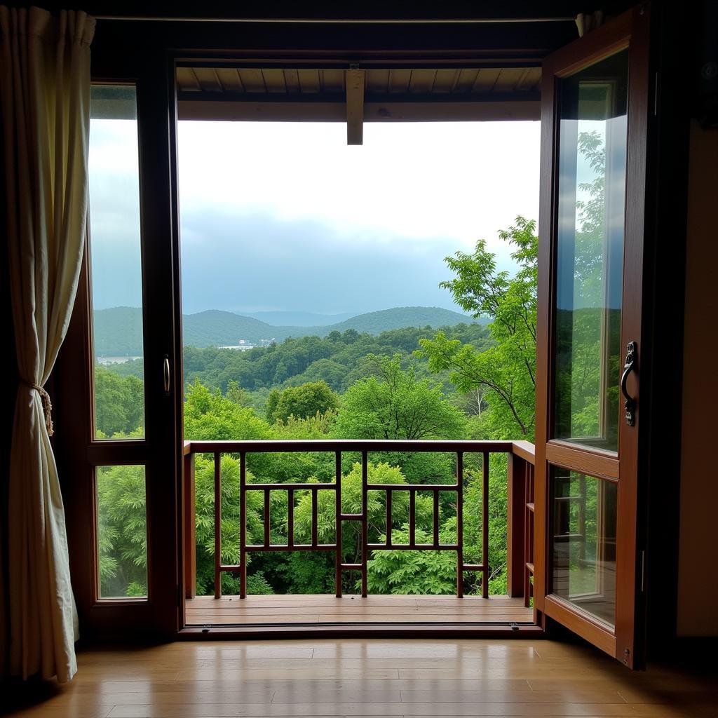 Scenic view from a homestay kabin