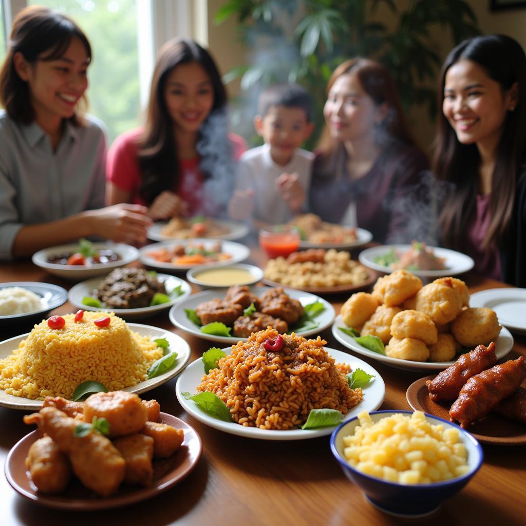 Delicious Malaysian Meal Prepared by a Host Family