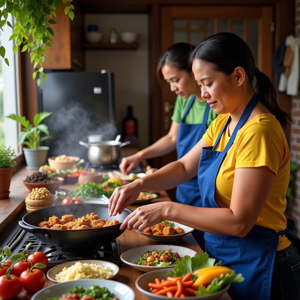 Learning to cook Malaysian dishes in a Langkawi homestay