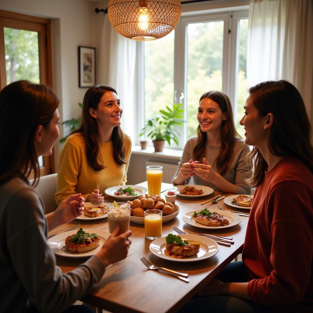 Family dinner in a London, Ontario homestay