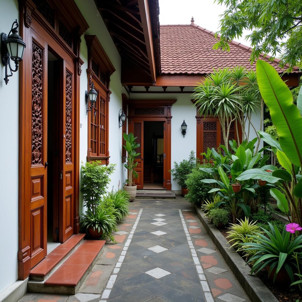 Traditional Javanese architecture of a homestay in Malioboro, Jogja