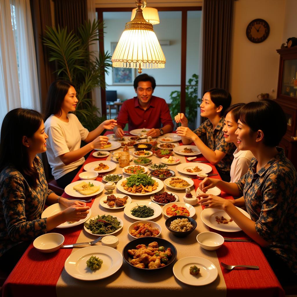 Family dinner at Homestay Melody Vung Tau